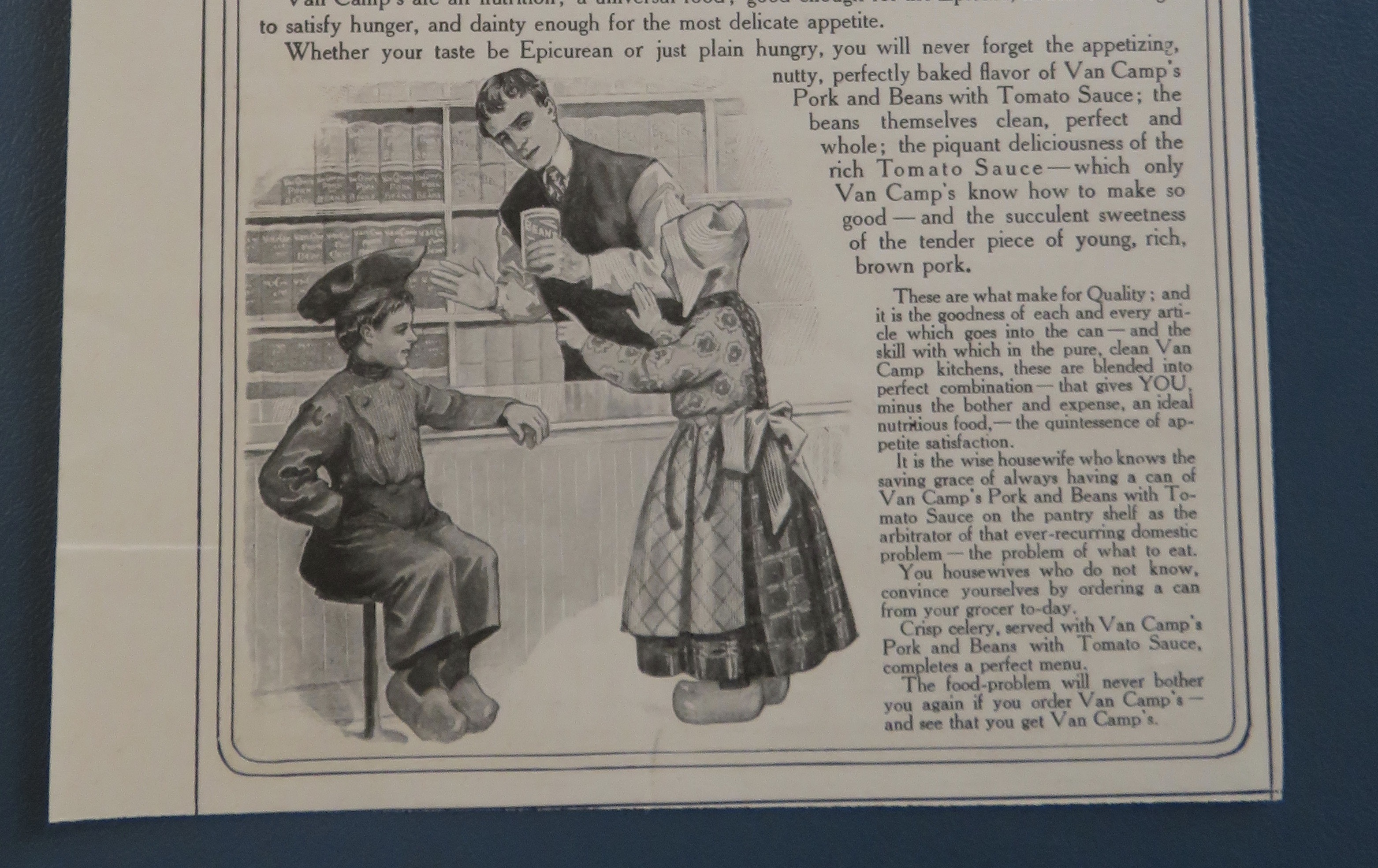 1906 Van Camp's Pork & Beans with Woman Shopping