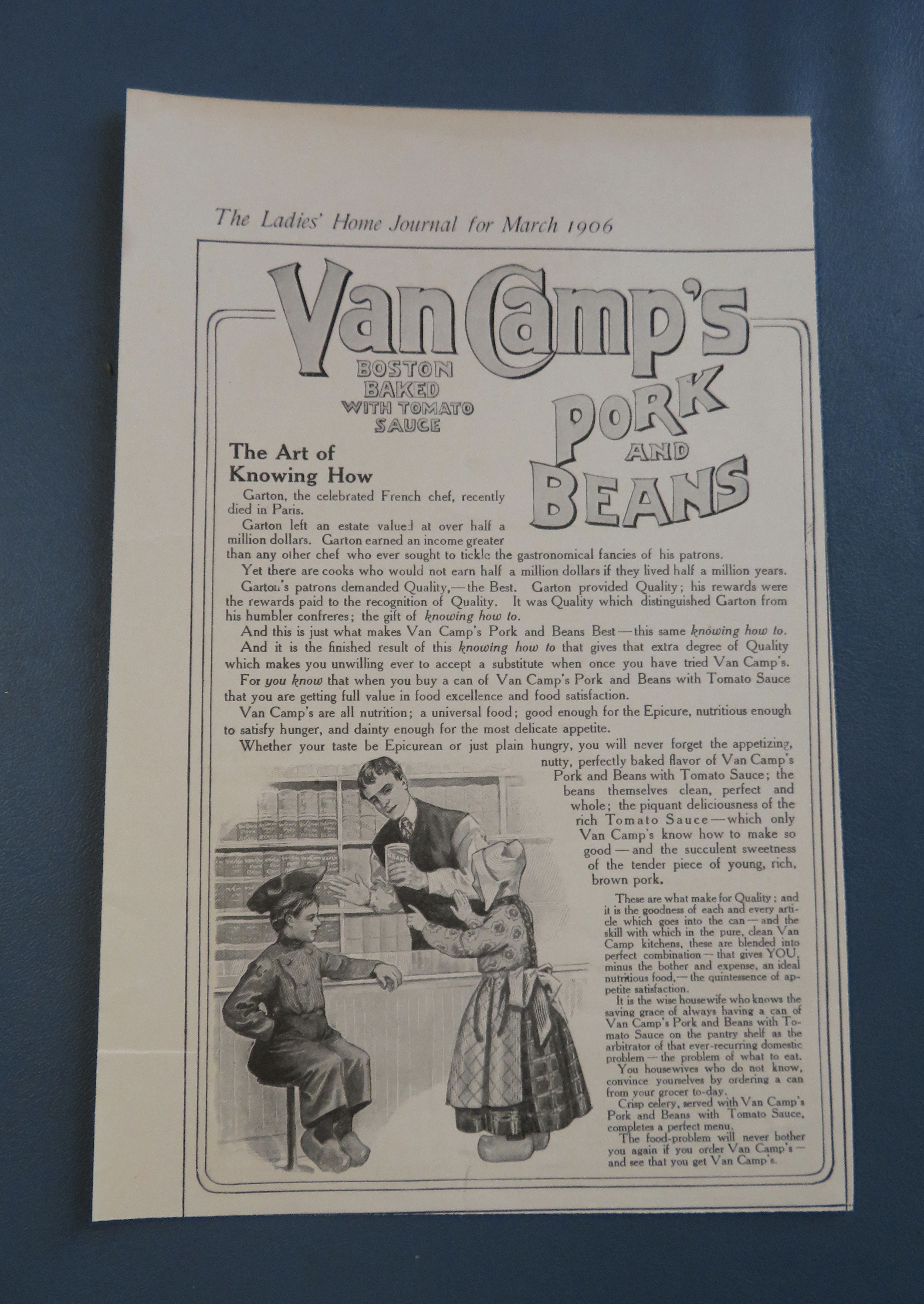 1906 Van Camp's Pork & Beans with Woman Shopping