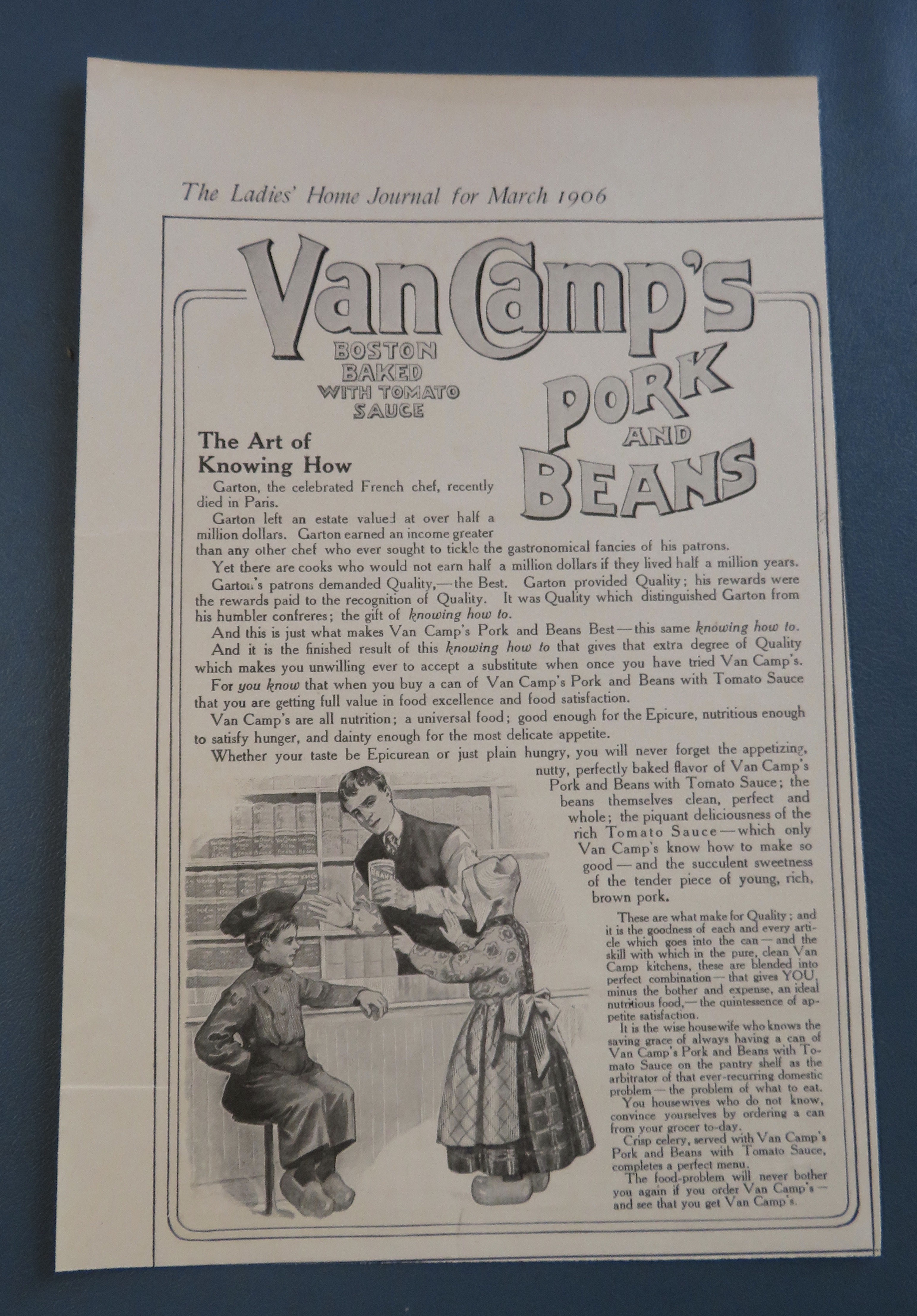 1906 Van Camp's Pork & Beans with Woman Shopping