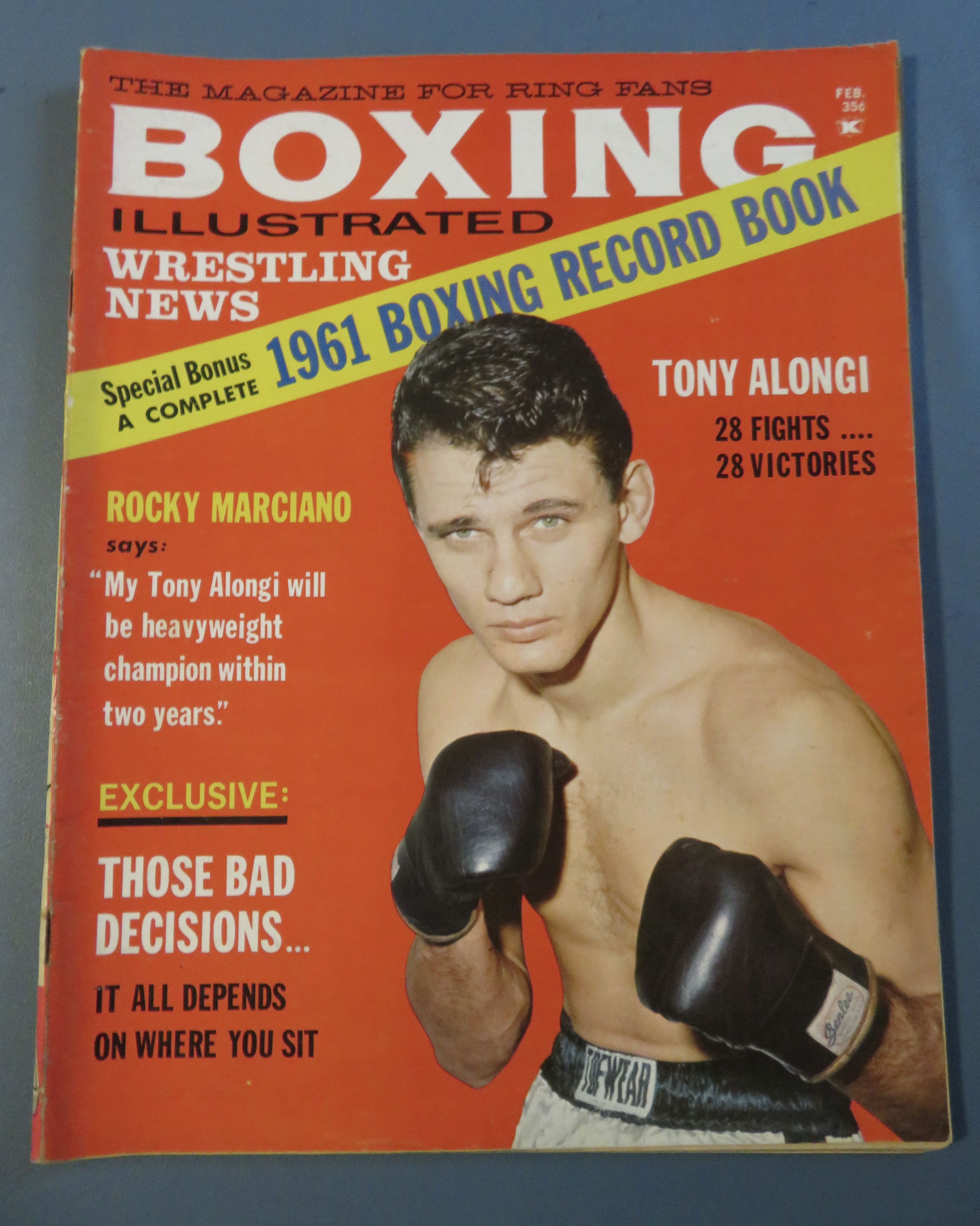 Boxing Illustrated Magazine February 1962 Rocky