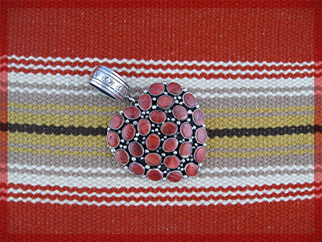 Navajo Spiny Oyster Sterling Silver Heart Pendant TED J
