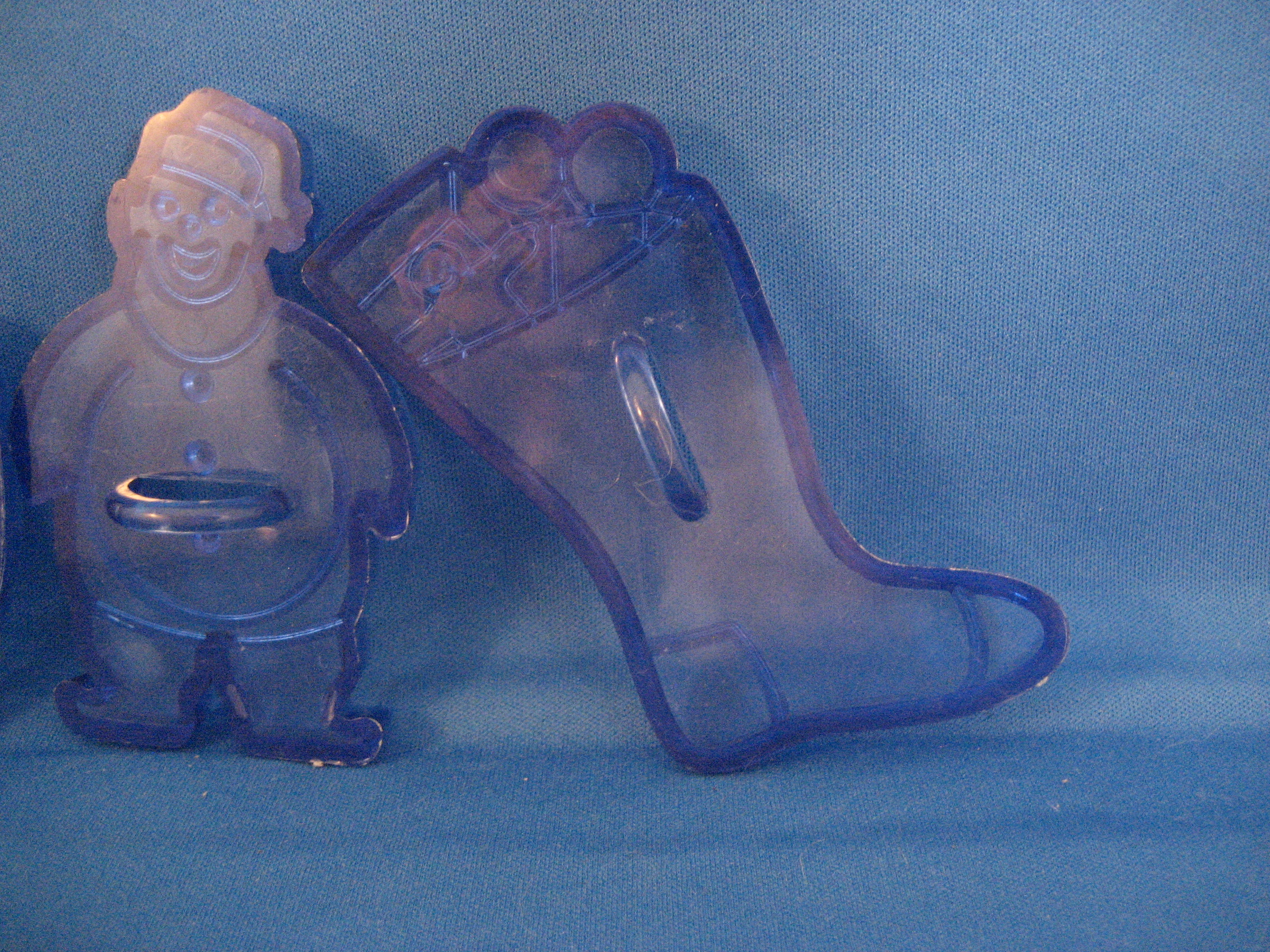 Four Plastic Christmas Cookie Cutters