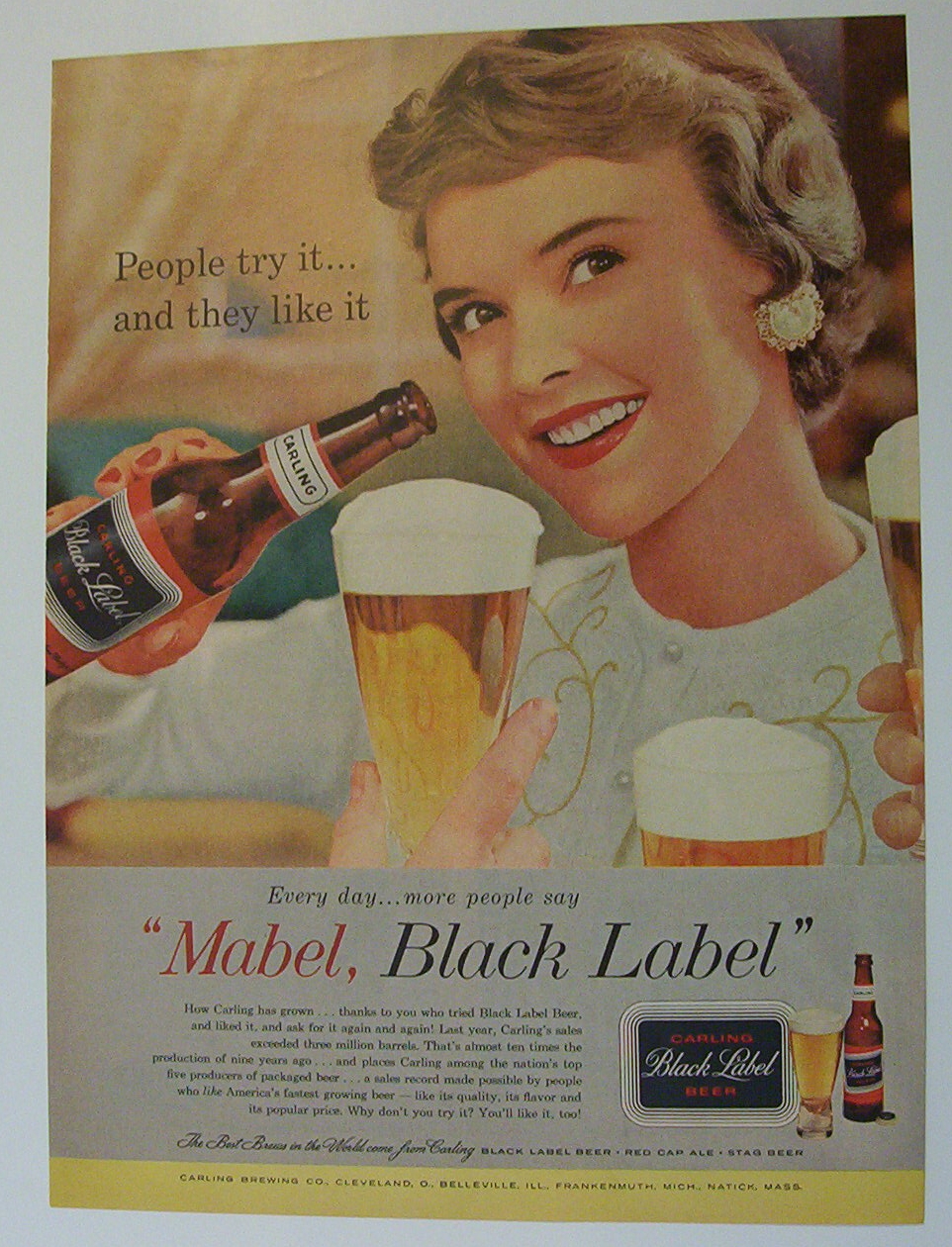 1958 Carling Black Label Beer