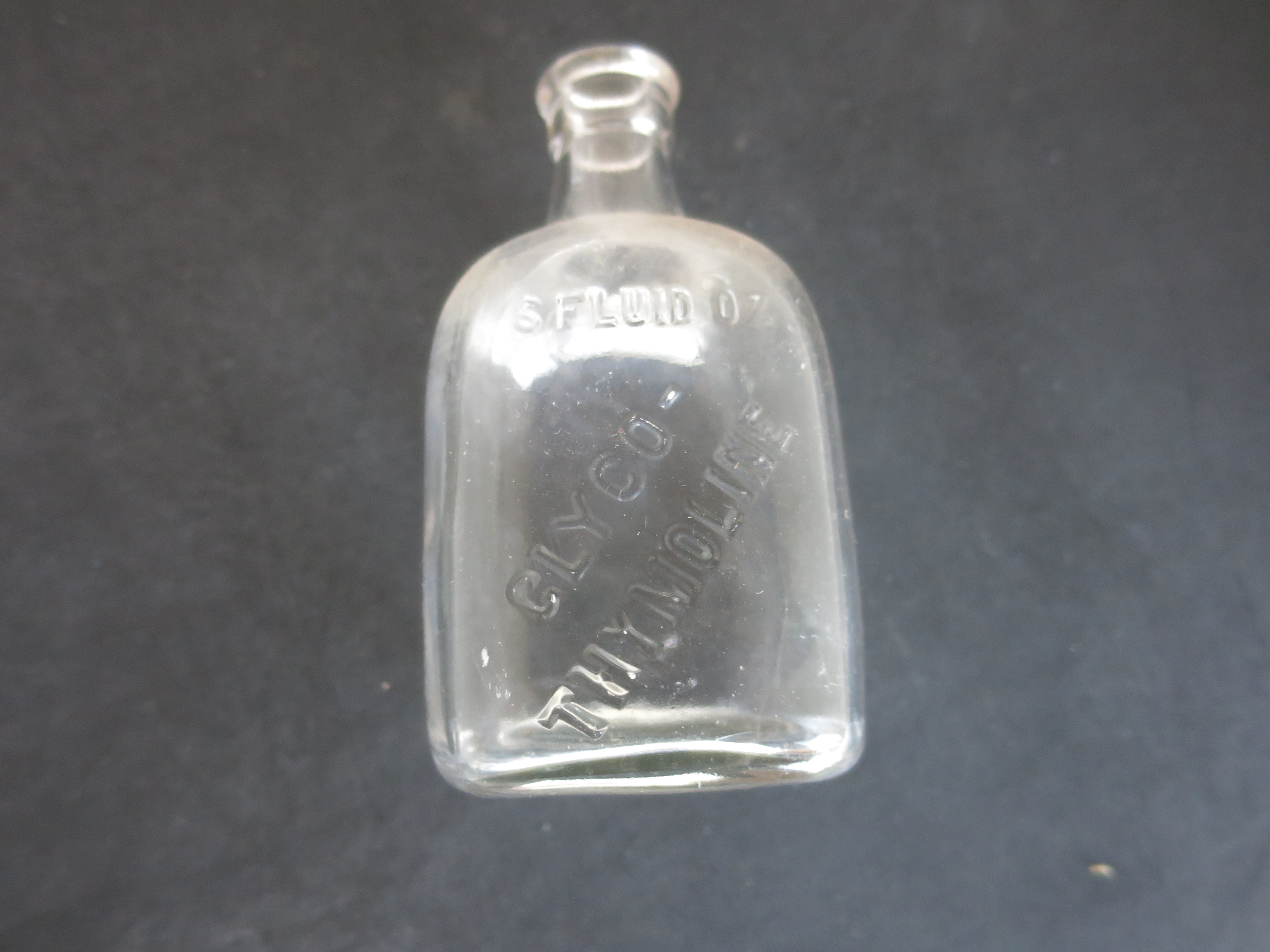 Antique Glyco Thymoline Mouthwash Embossed Bottle 6 Fluid OZ