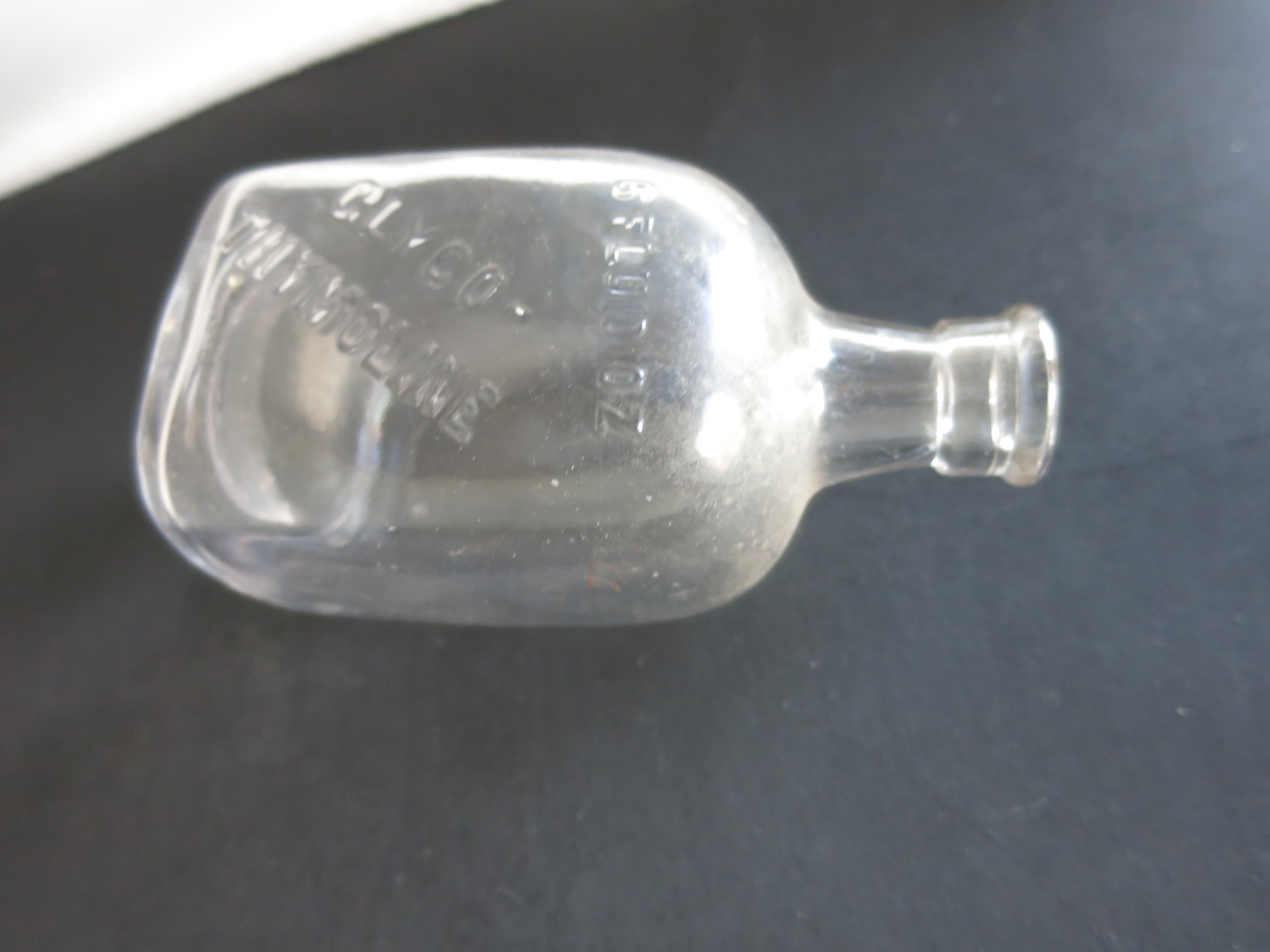 Antique Glyco Thymoline Mouthwash Embossed Bottle 6 Fluid OZ