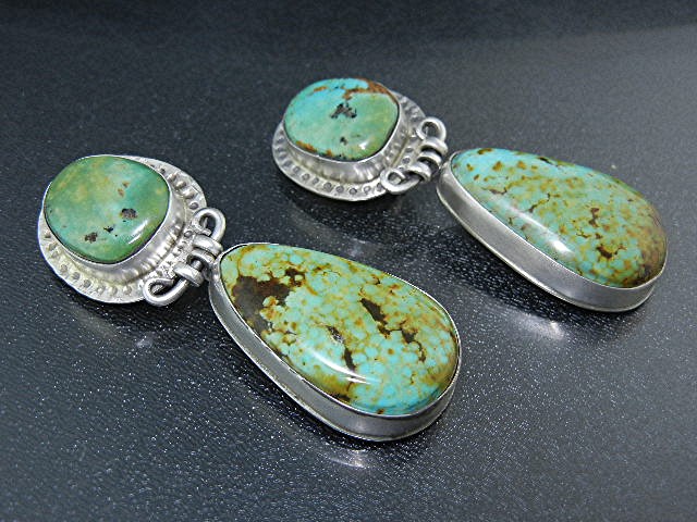 David Troutman Kingman Turquoise Sterling Silver Earrin