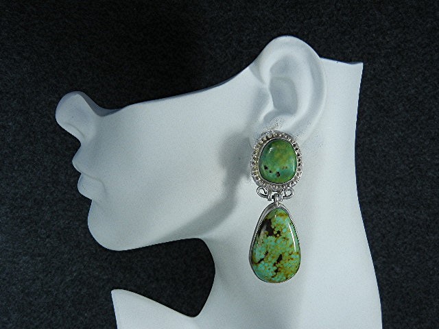 David Troutman Kingman Turquoise Sterling Silver Earrin