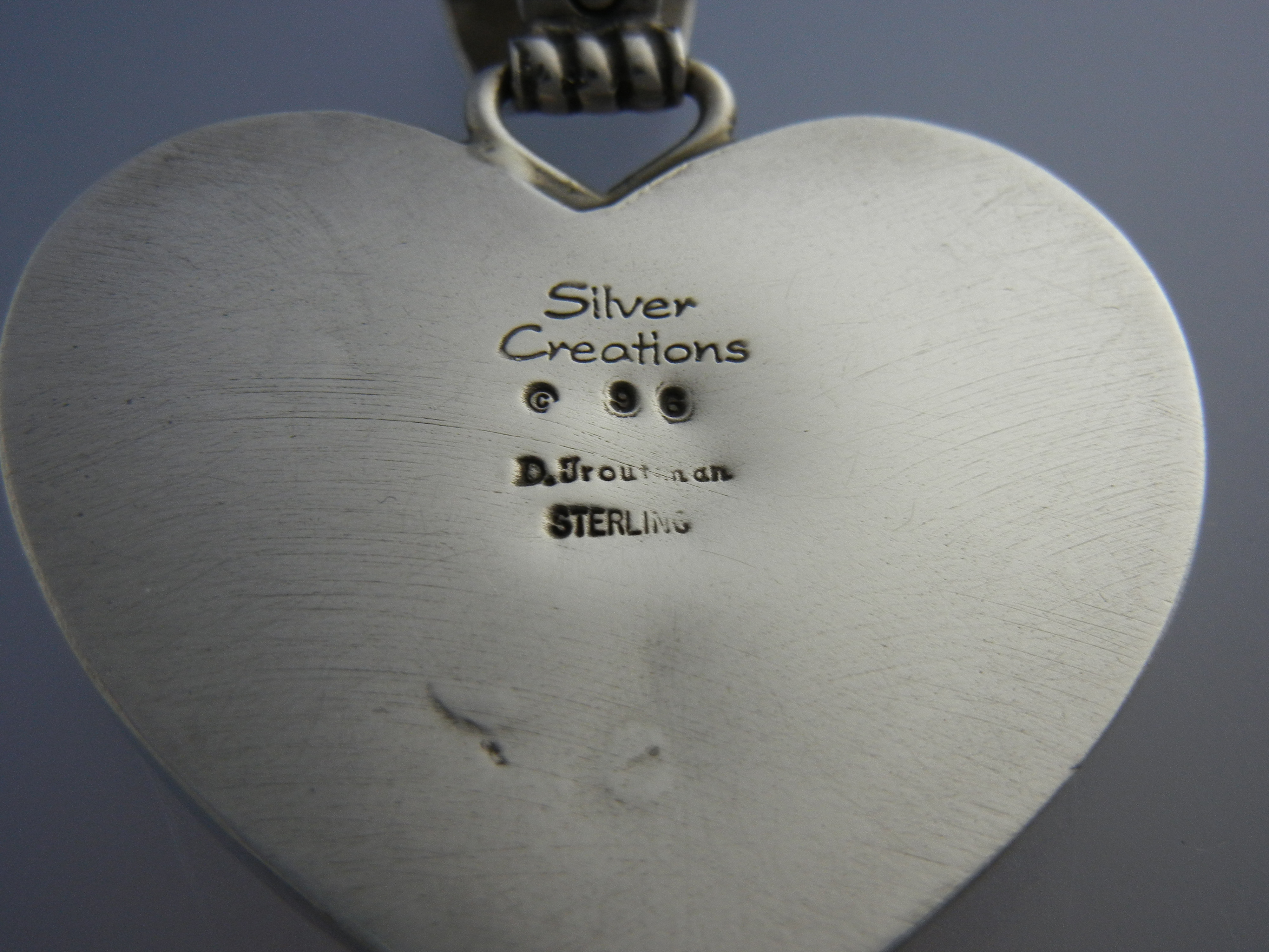 David Troutman Sterling Silver Turquoise Amethyst Heart