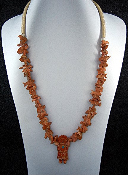 Carved Stone Fetish Squaw Wrap Necklace