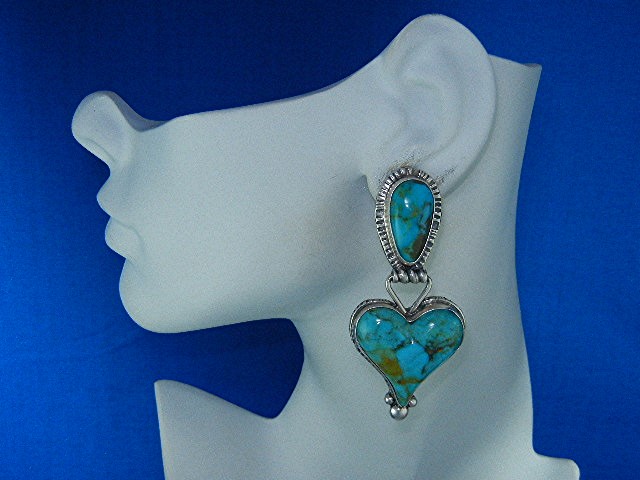 David Troutman Kingman Turquoise Sterling Silver Clip E