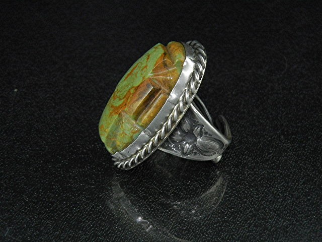 David Troutman Sterling Silver Kingman Turquoise Ring