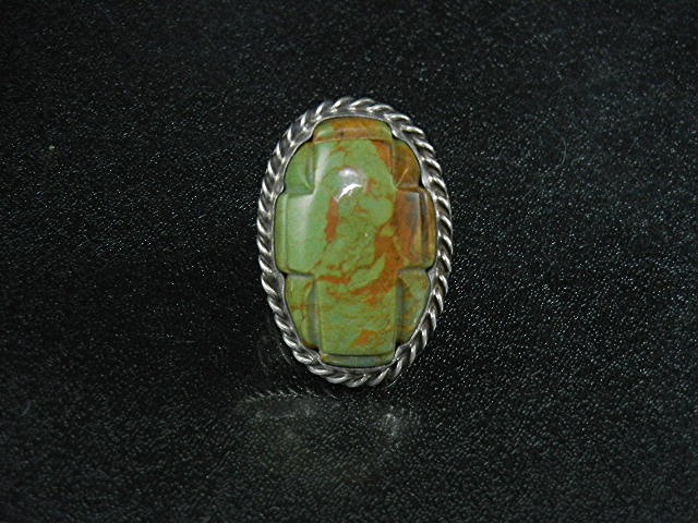David Troutman Sterling Silver Kingman Turquoise Ring