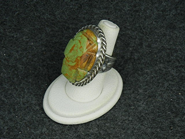 David Troutman Sterling Silver Kingman Turquoise Ring