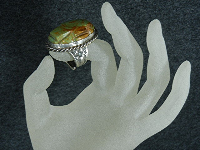 David Troutman Sterling Silver Kingman Turquoise Ring