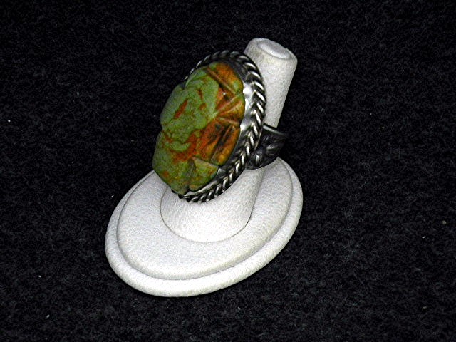 David Troutman Sterling Silver Kingman Turquoise Ring