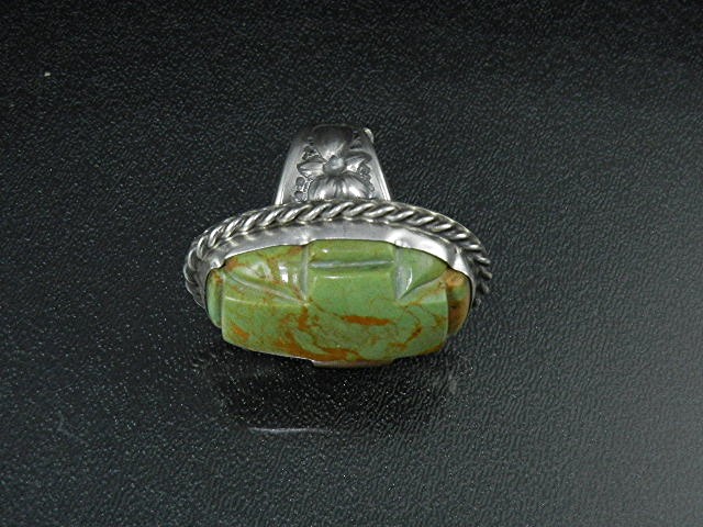 David Troutman Sterling Silver Kingman Turquoise Ring