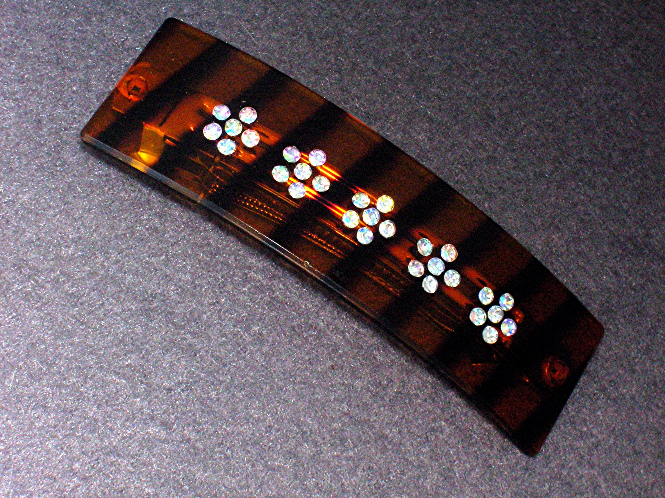 Crystal Flower Lucite Hair Barrette