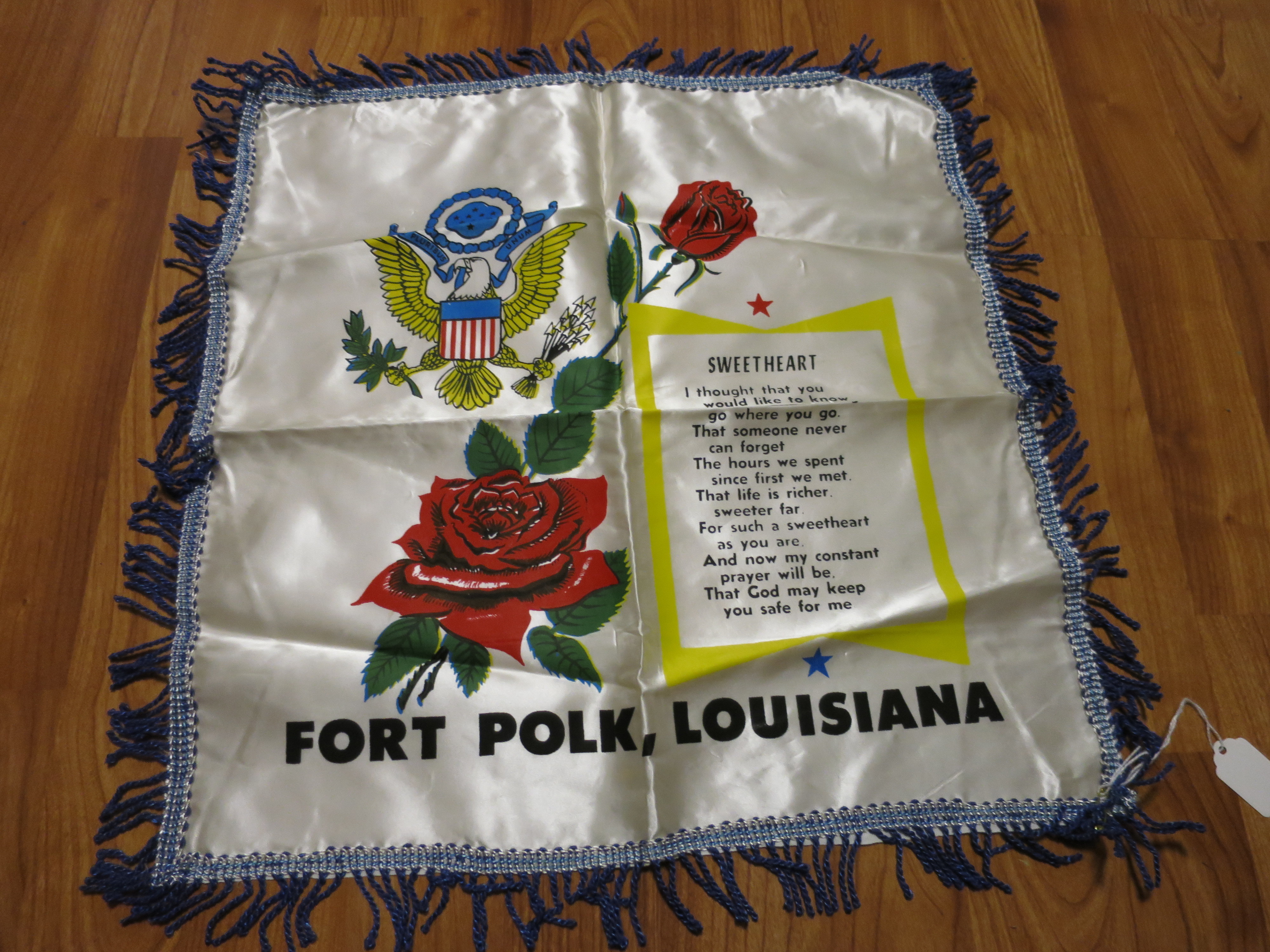 Fort Polk Louisiana U.S. Army Pillow Cover Sweetheart Souvenir