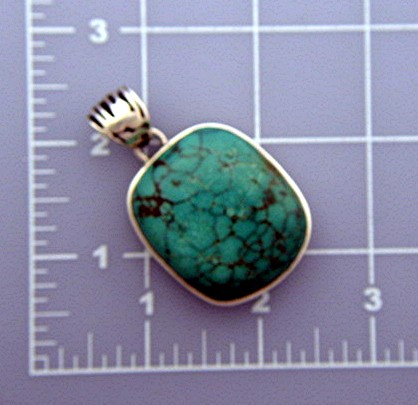 Sterling Silver Chinese Turquoise Pendant