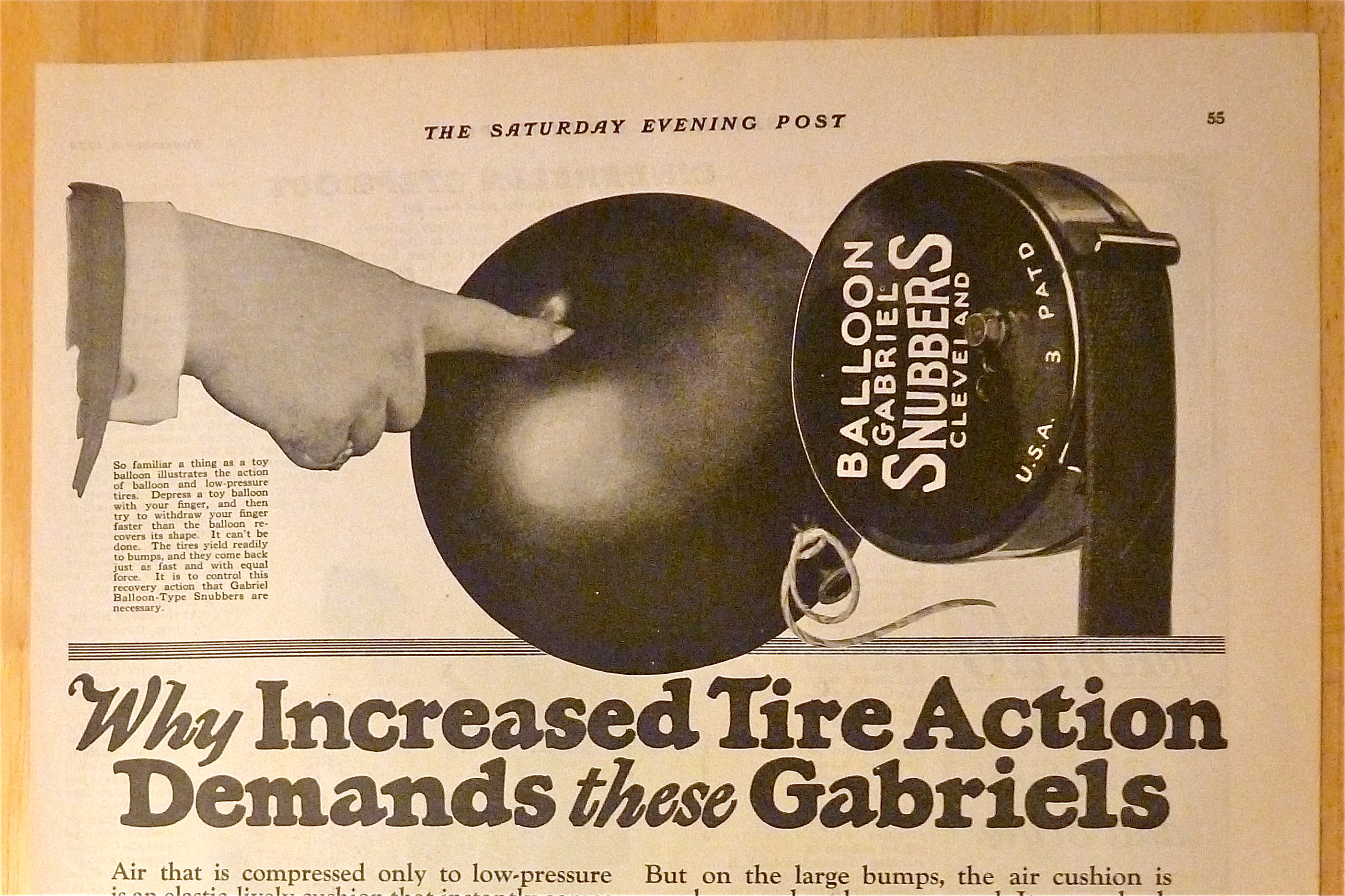 1924 Gabriel Snubbers with Person's Finger Pushing
