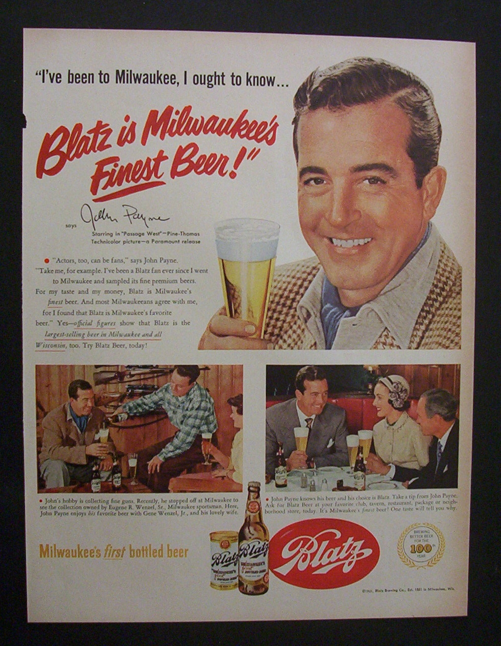 1951  Blatz  Beer  with  John  Payne