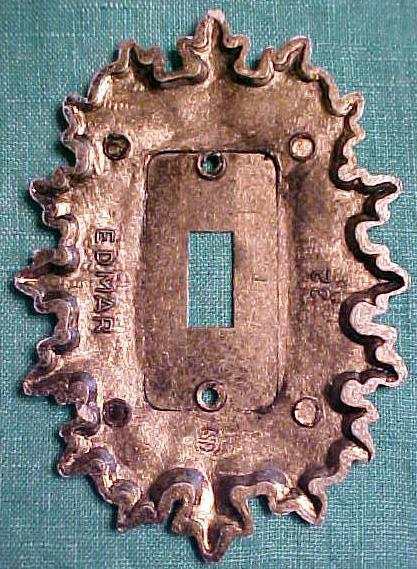 Brass Switchplate Scrolled Leaves Tuscany  White Washed