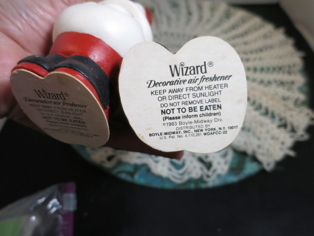 Vintage Wizard Decorative Air Freshener Santa 1984 Caroler 1983