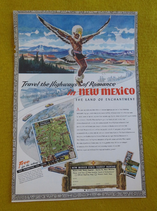 1950 New Mexico State Tourist Bureau with Man Dressed As An Eagle