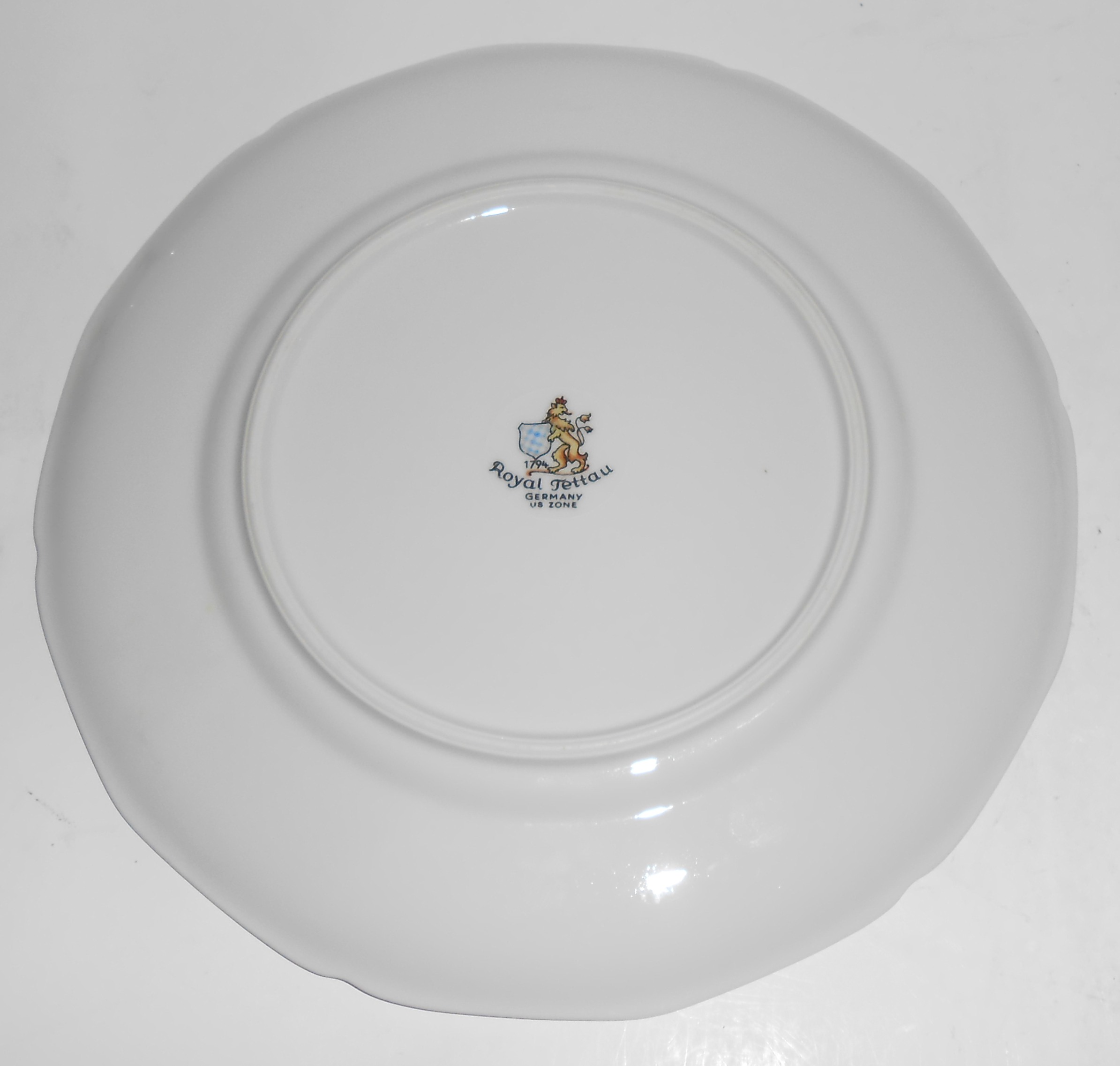 Royal Tettau Porcelain China White Rose Salad Plate!