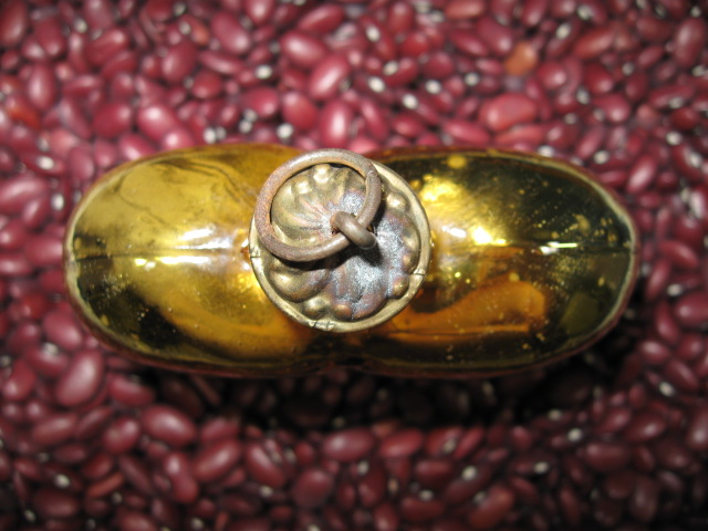 Christmas Gold Glass Hand Blown Heart Ornament  4 Inch
