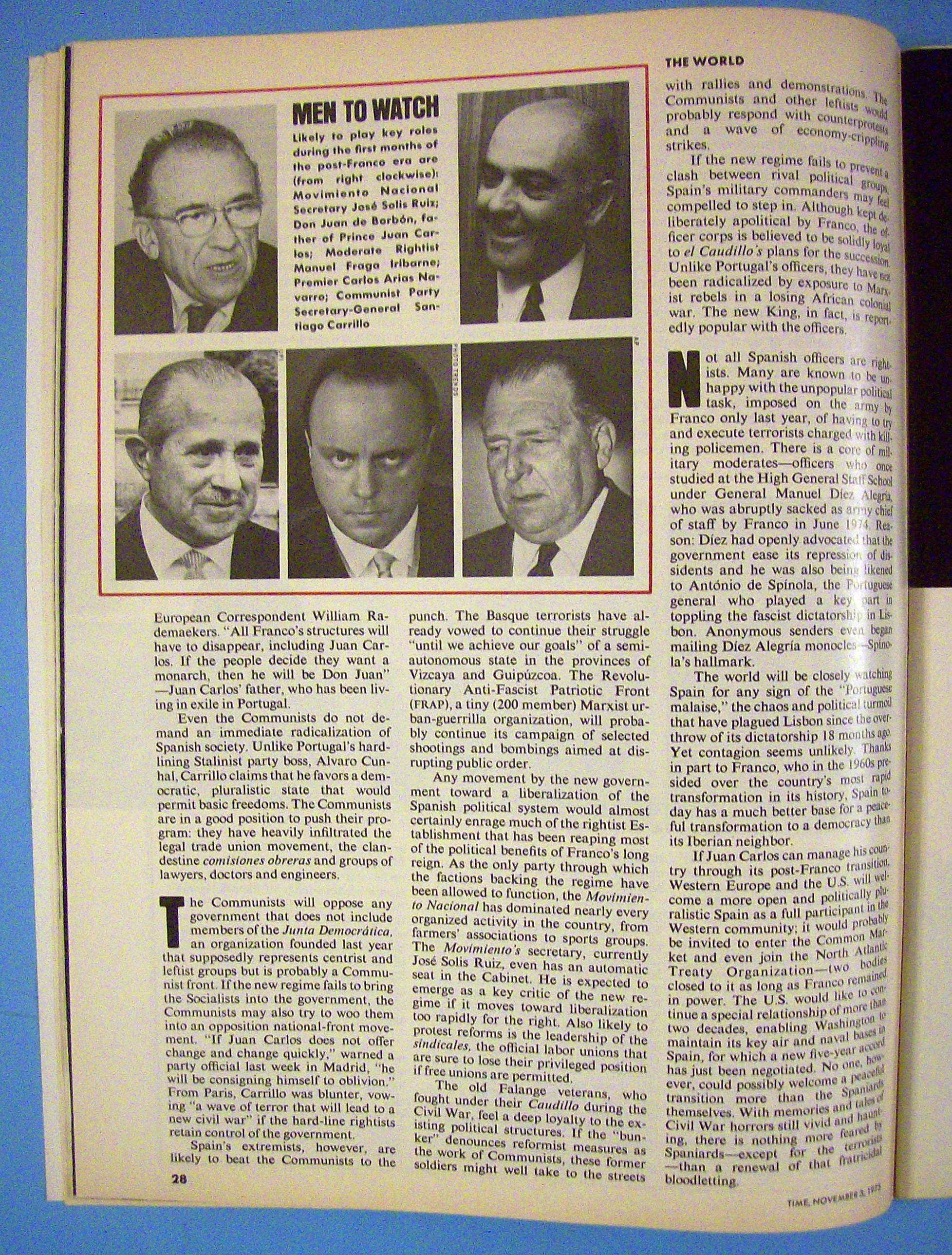 Time Magazine-November 3, 1975-Juan Carlos