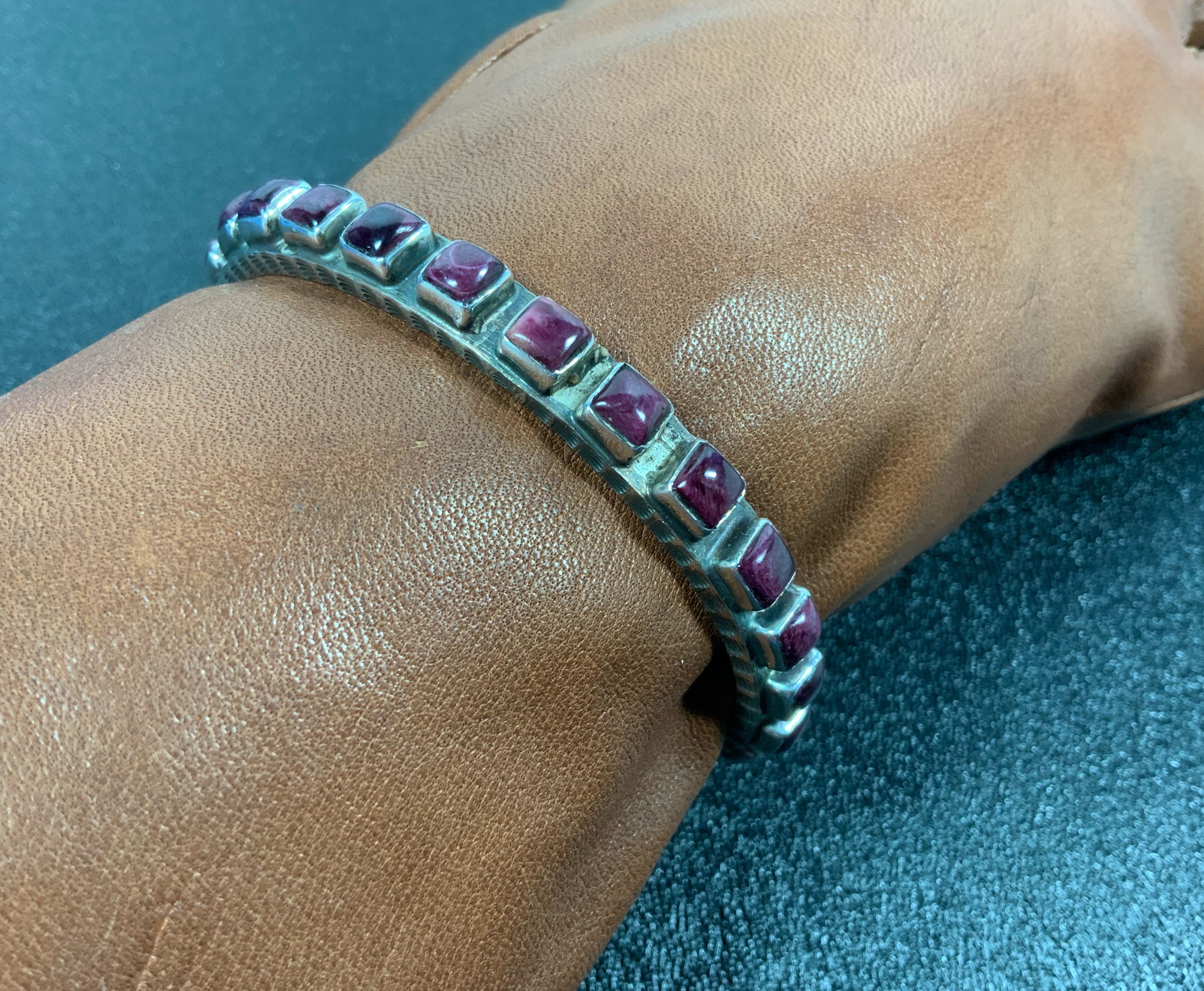 Ernest Rangel Purple Spiny Oyster Sterling Silver Brace