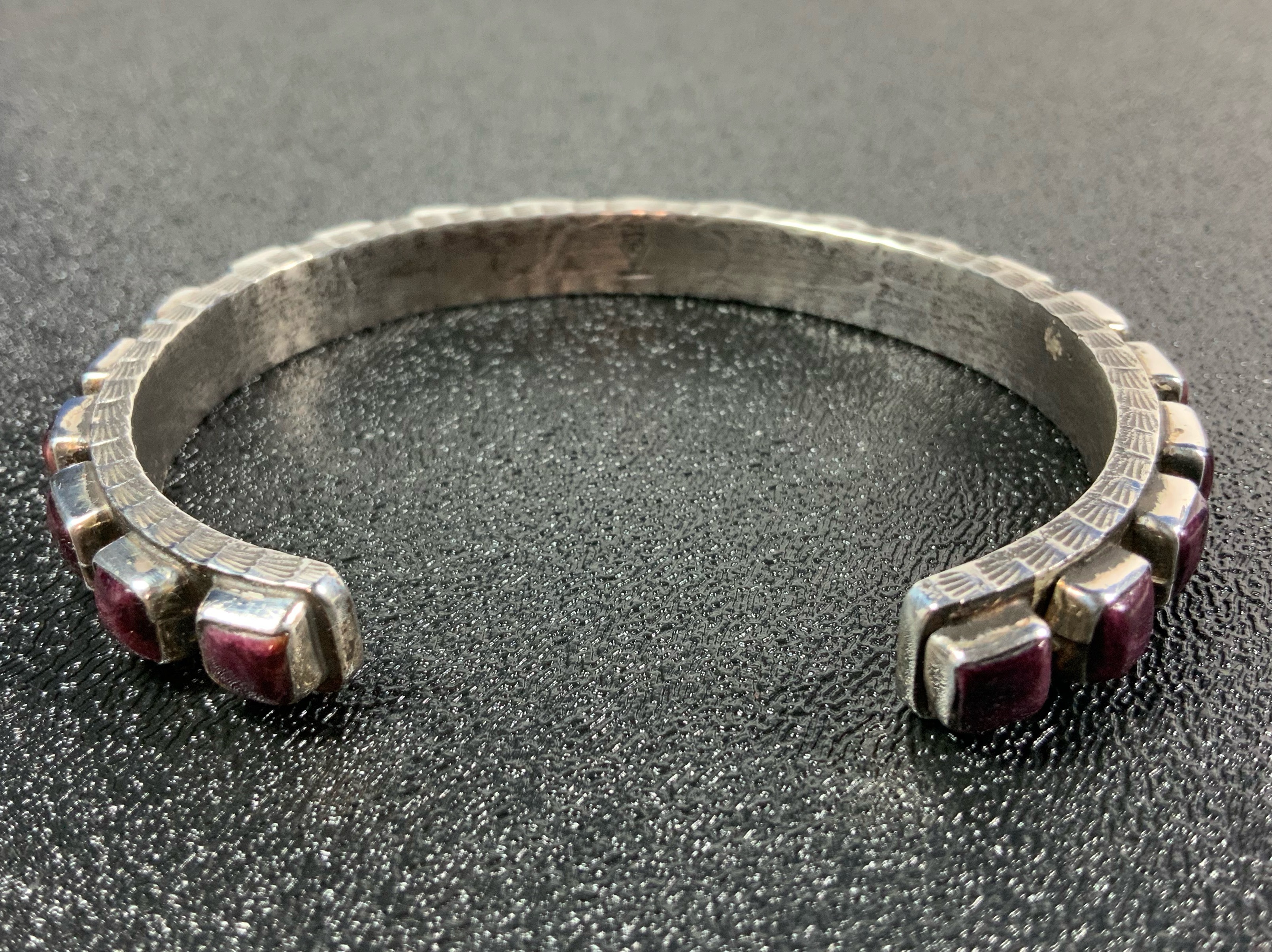 Ernest Rangel Purple Spiny Oyster Sterling Silver Brace