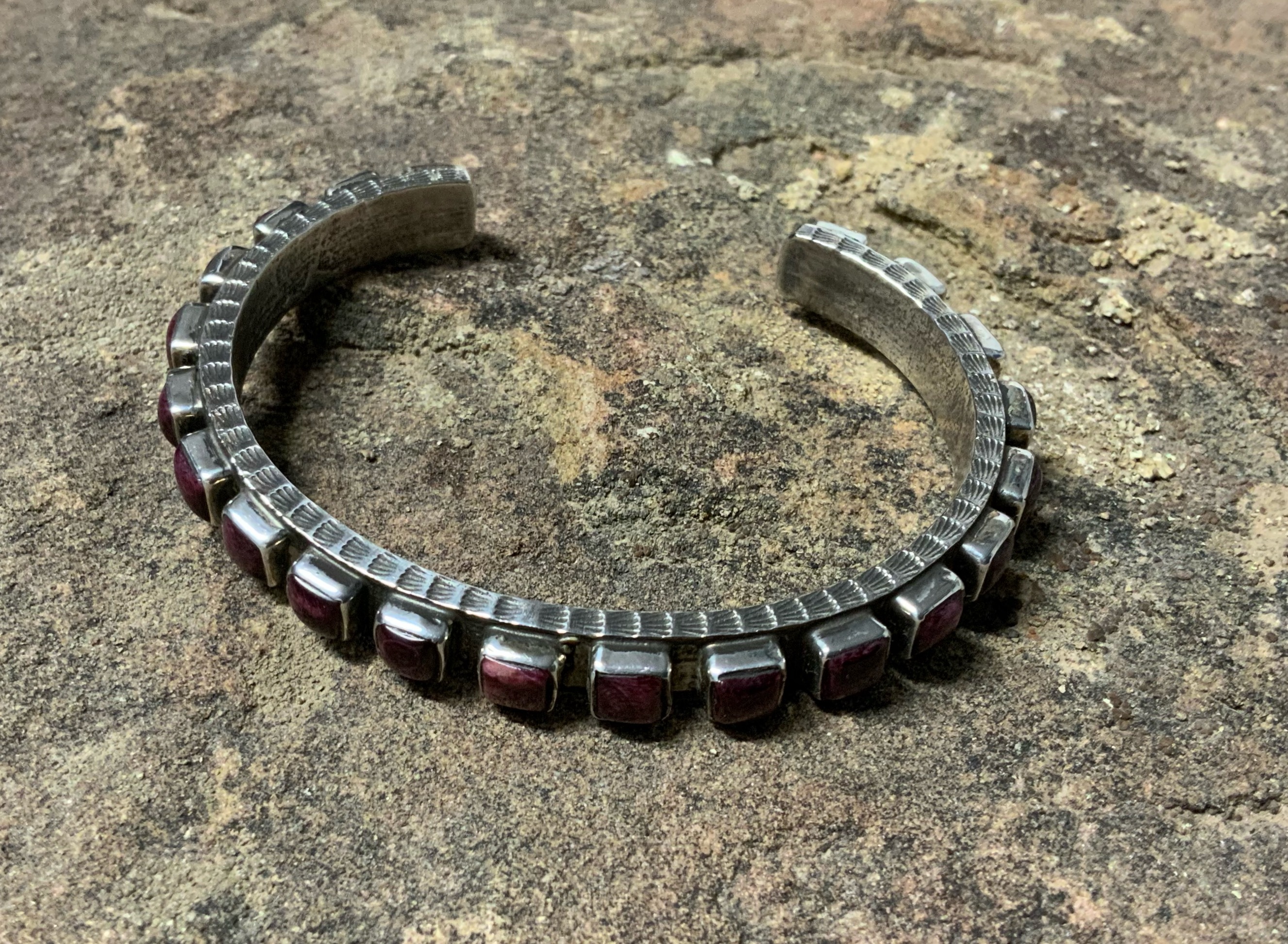 Ernest Rangel Purple Spiny Oyster Sterling Silver Brace