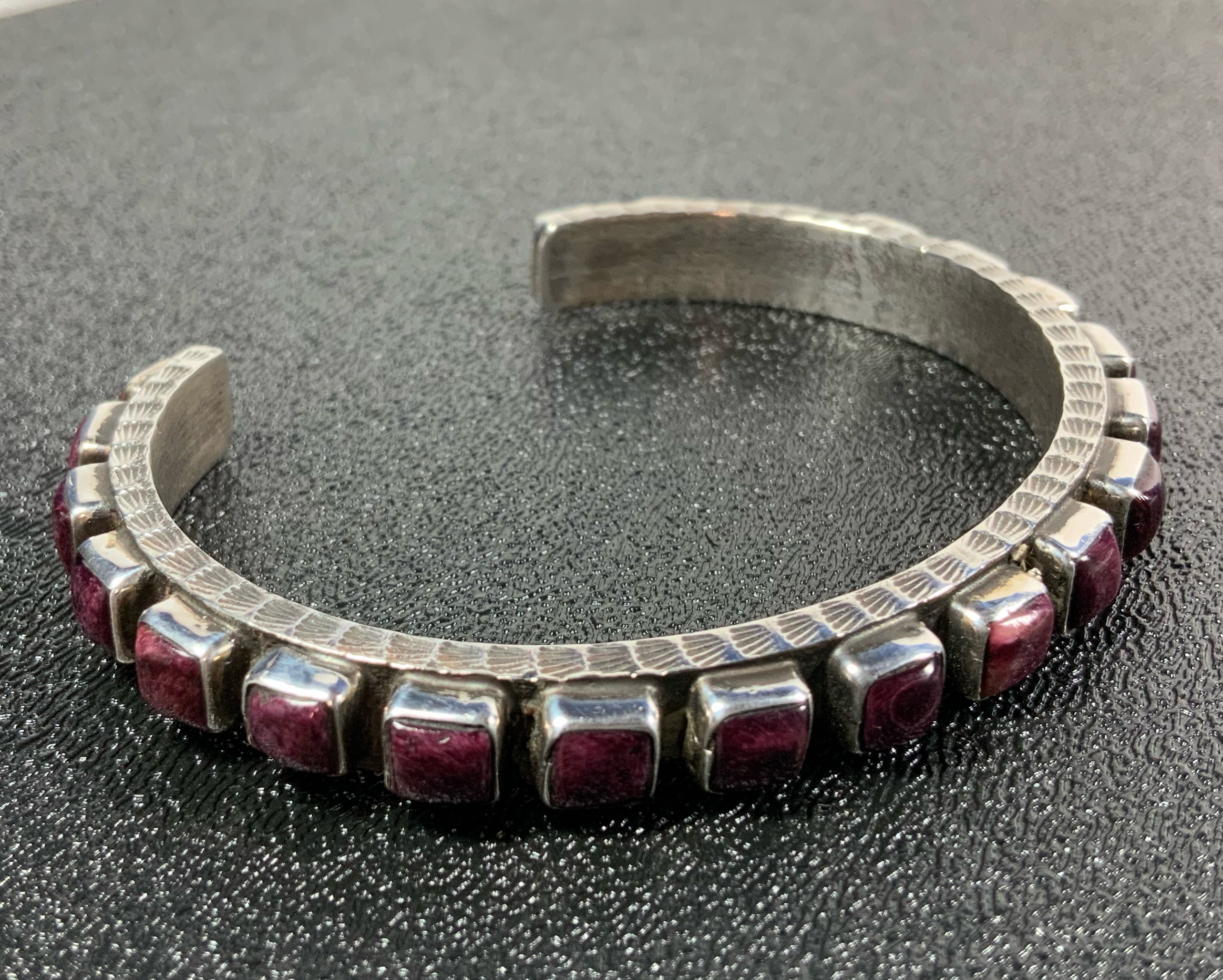 Ernest Rangel Purple Spiny Oyster Sterling Silver Brace