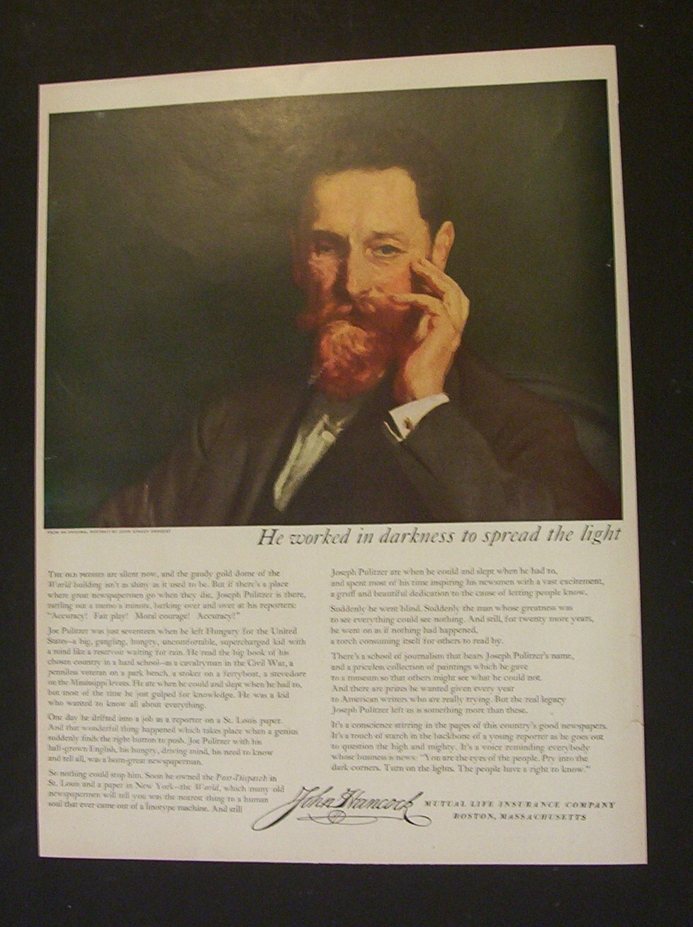 1951 Dual Ad: Lustre Creme & John Hancock Insurance