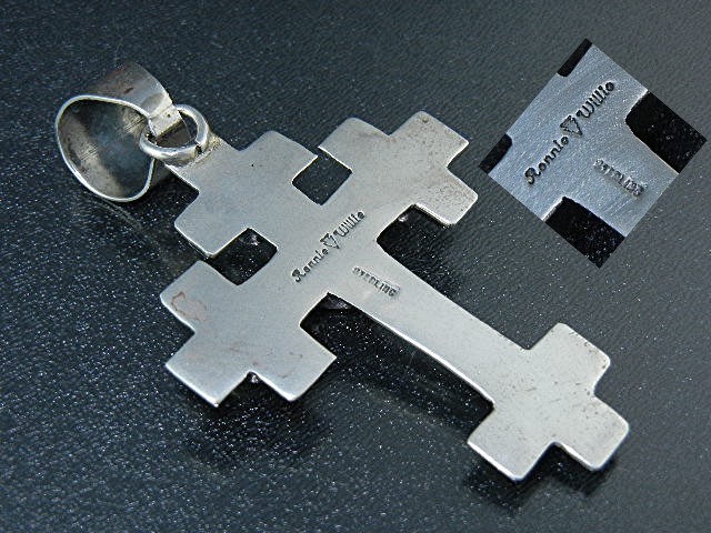 Navajo Sterling Silver Amethyst Peridot Cross Ronie Wil