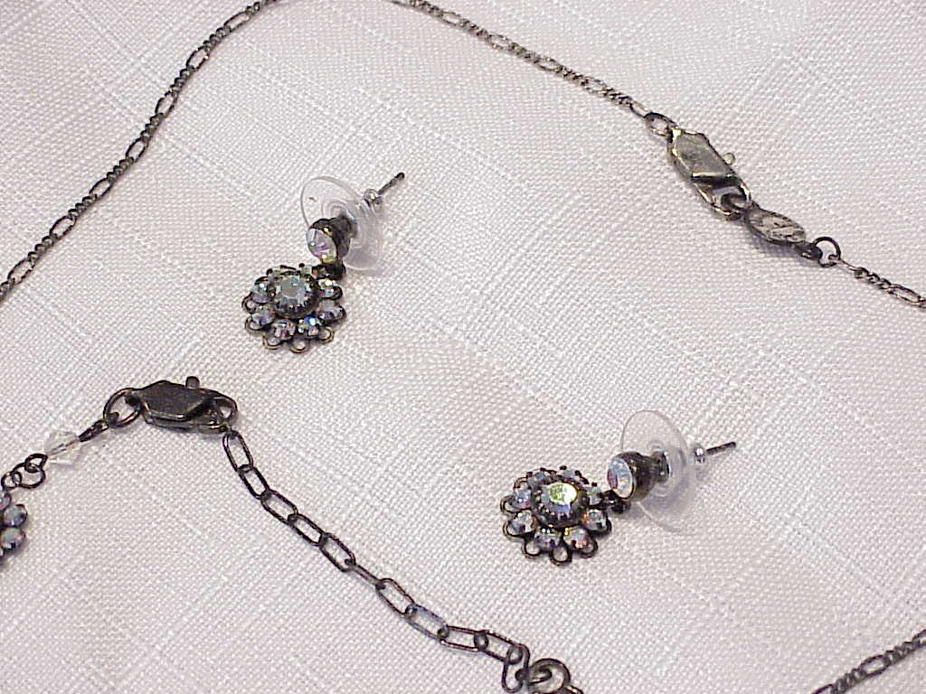 Bellagio Crystal Rhinestone Necklace, Earrings And Bracelet Set