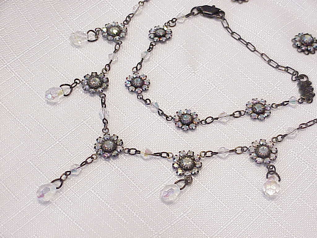 Bellagio Crystal Rhinestone Necklace, Earrings And Bracelet Set