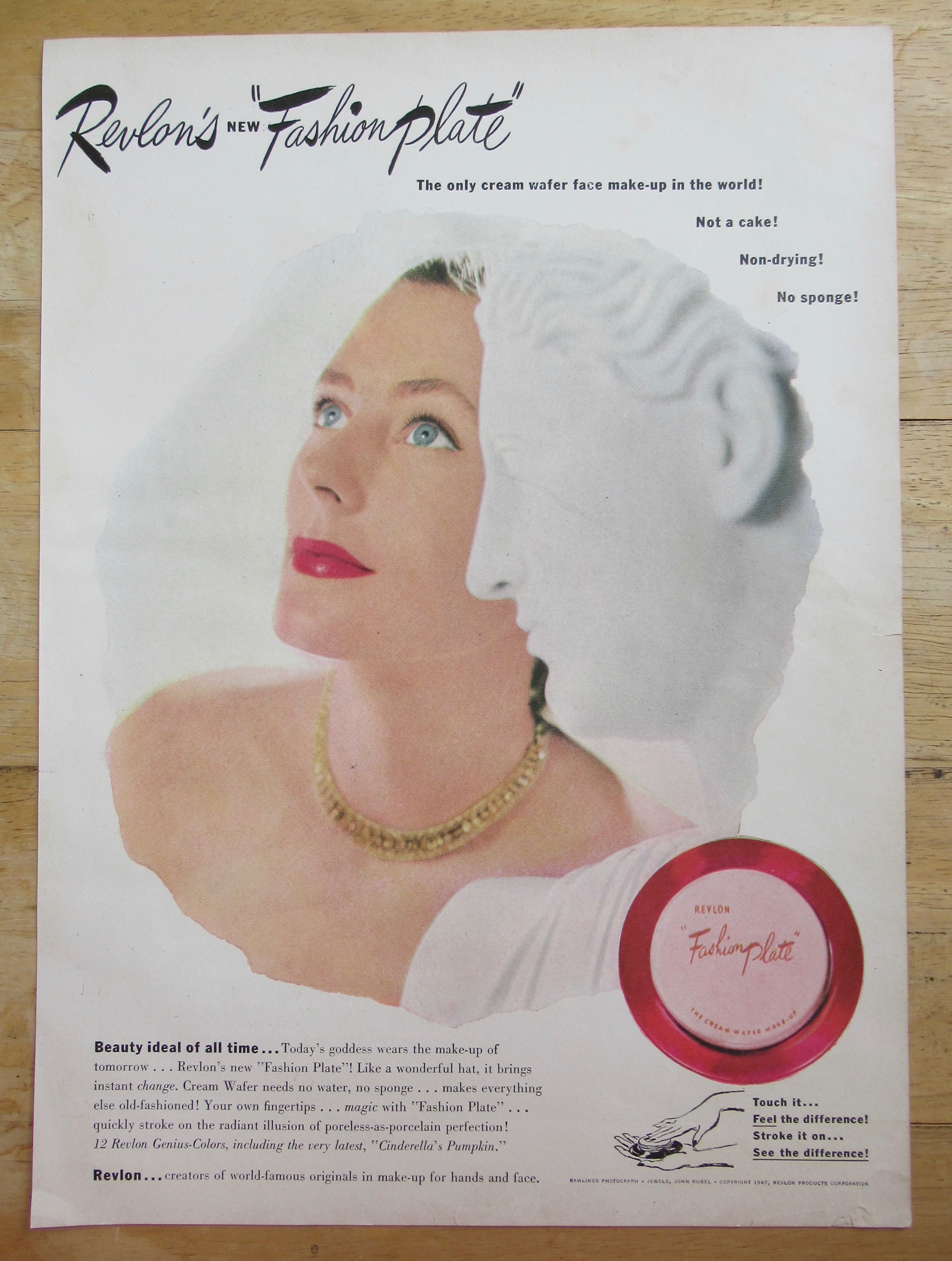 1917 Revlon Fashion Plate with Cream Wafer Make Up