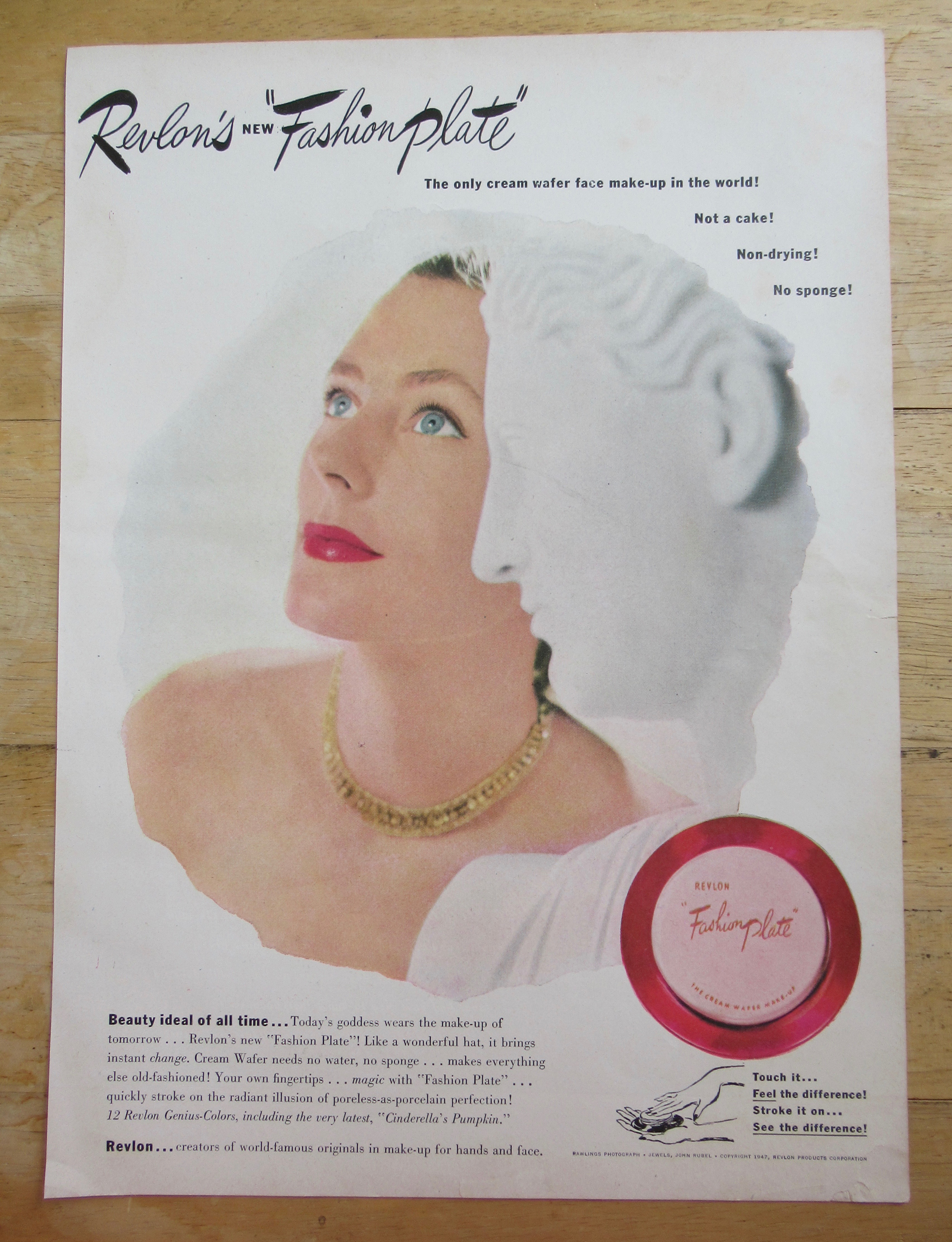 1917 Revlon Fashion Plate with Cream Wafer Make Up