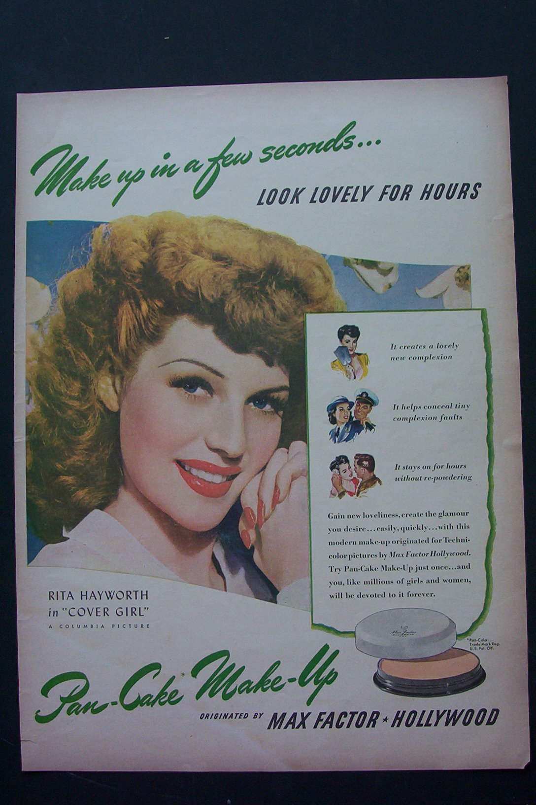1943 Max Factor with Rita Hayworth (Cover Girl)