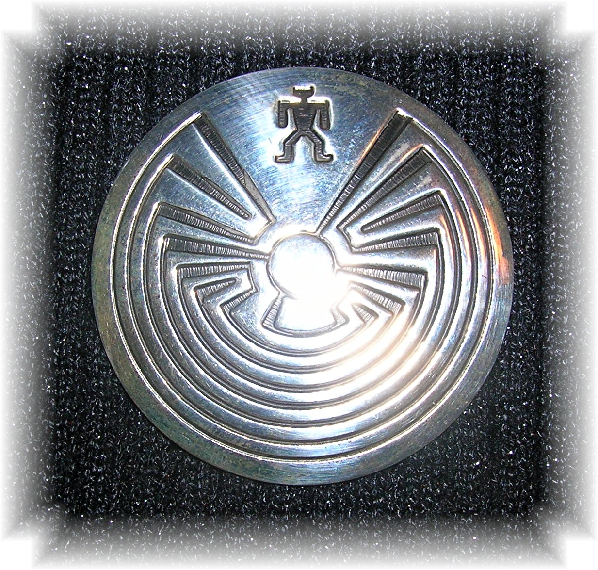 1 3/4 Sterling Silver Ethnic Brooch