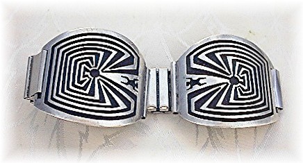 Sterling Silver Maze of life Signed CL Watch Band