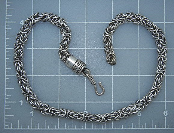 Indonesia Sterling Silver Bizantine Necklace 96 Grams