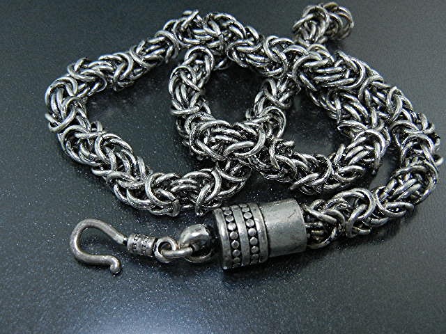 Indonesia Sterling Silver Bizantine Necklace 96 Grams