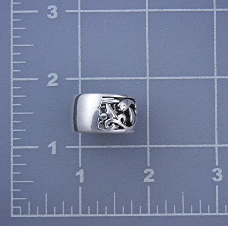 Sterling Silver Signed B Flowers Ring Thailand