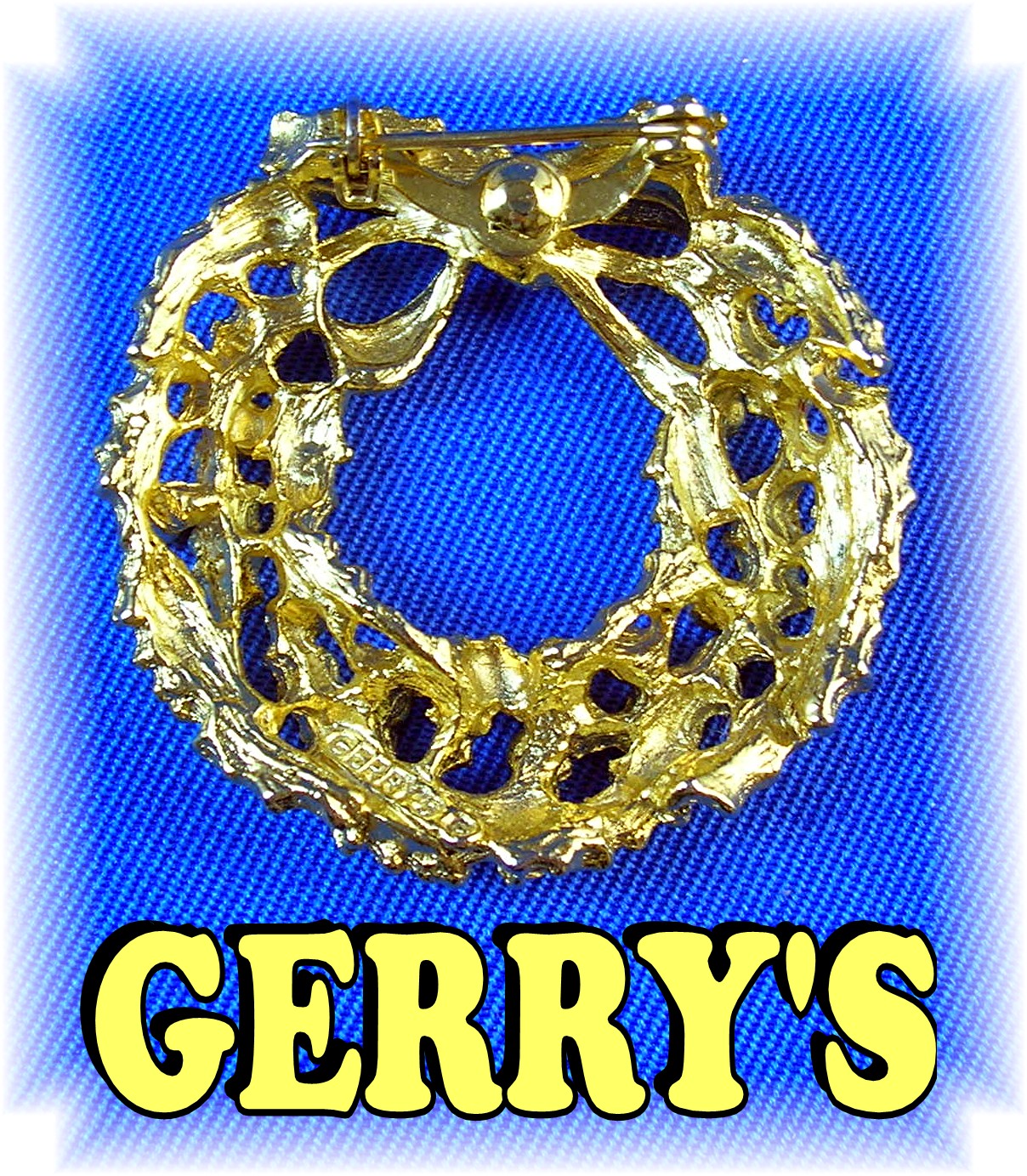 Signed GERRY'S Christmas Wreath Brooch Pin