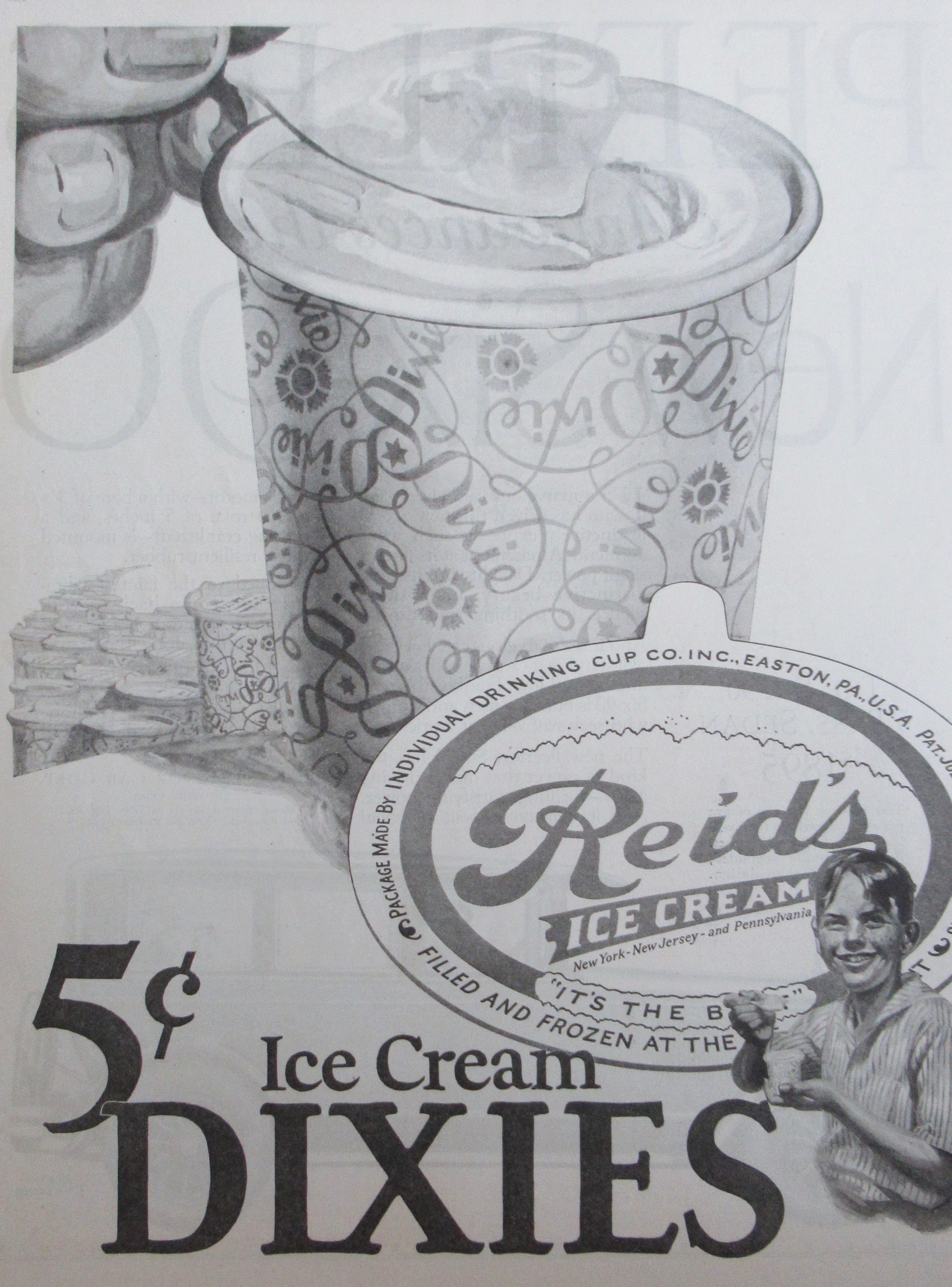 1926 Reid's Ice Cream with Ice Cream Dixie Cups