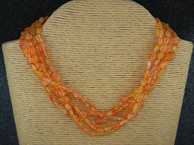 Carnelian Sterling Silver 5 Strand Toggle Clasp
